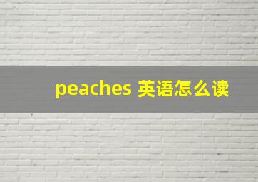 peaches 英语怎么读